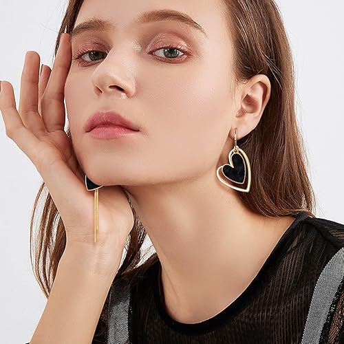 Miniatura 3 de Asymmetrical Heart Earrings Heart Drop Earrings Heart Dangle Earrings For Women Birthday