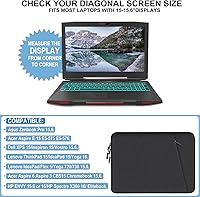 Vista 4 de Funda para laptop de 15.6 pulgadas, a prueba de golpes, funda protectora para computadora con bolsillo para accesorios, resistente al agua, bolsa