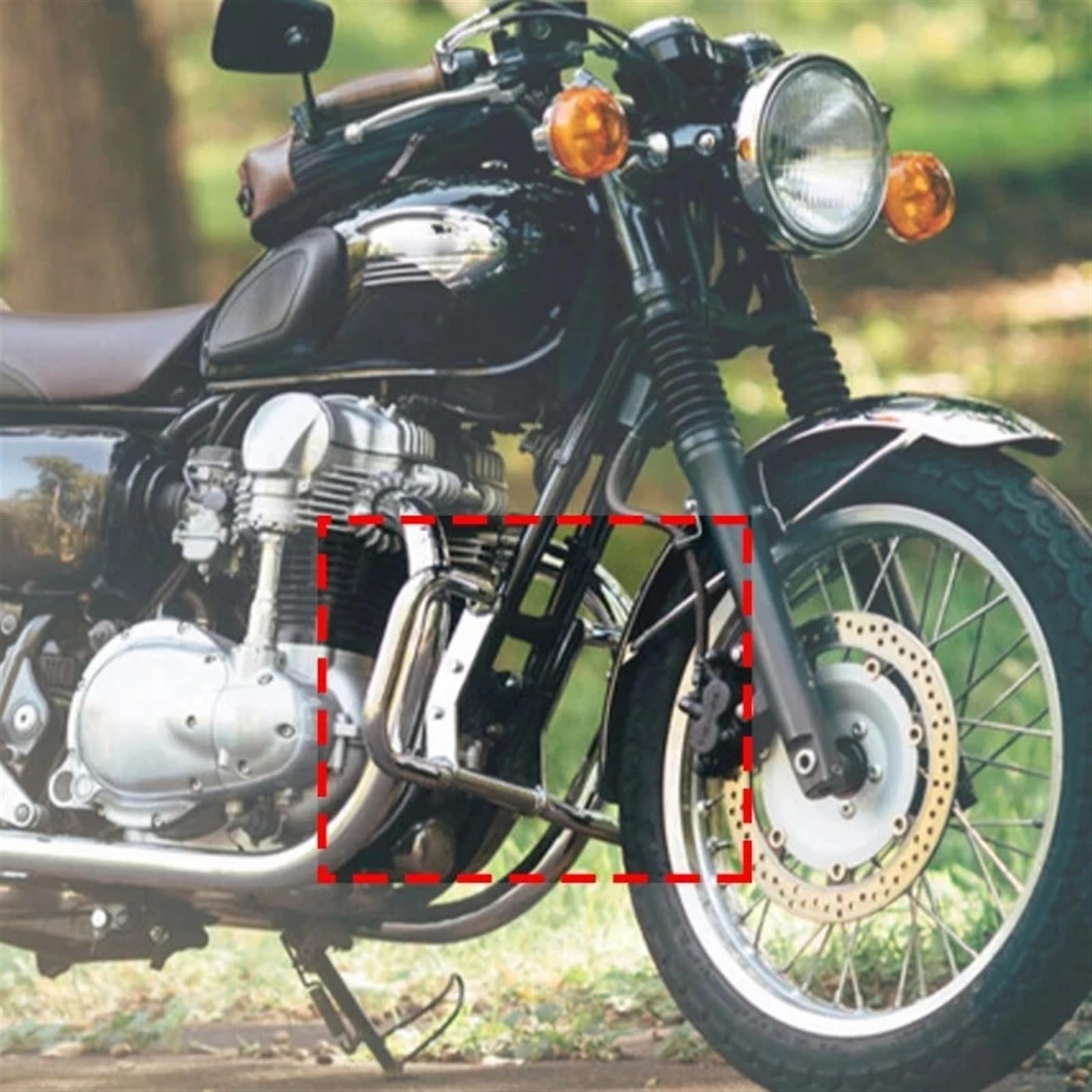 Moto Crash Bars Pour Kawasaki Pour W400 Pour W650 Pour W800 Pour W 400 650 800 Toutes Années Moto Autoroute Moteur Garde Crash Protection Barres Accessoires Autoroute Crash Bar Protection(Black)