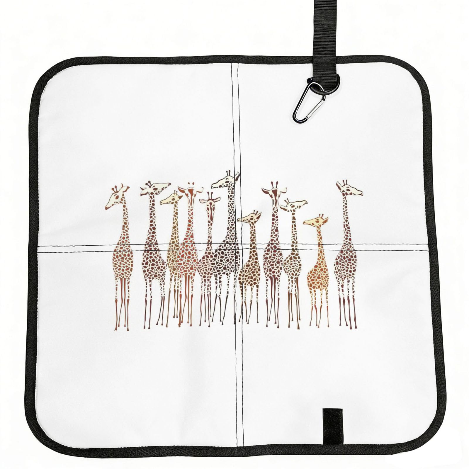 NImongt Cute Cartoon Funny Giraffes Print Portable Chair Pad Foldable Seat Cushion Outdoor Seating Office Picnic Camping
