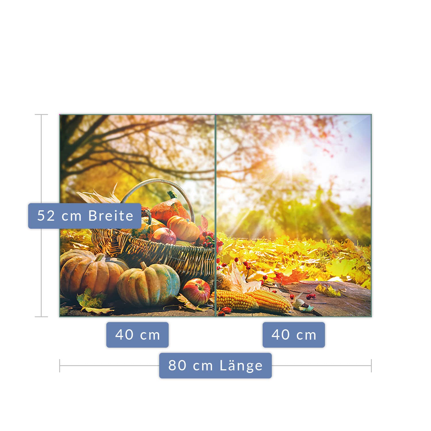 decorwelt | Cubiertas de cocina 2 x 40 x 52 cm, 2 piezas, para cubrir la vitrocerámica, universal, protección contra salpicaduras, protección contra salpicaduras de cristal, decoración para cocina