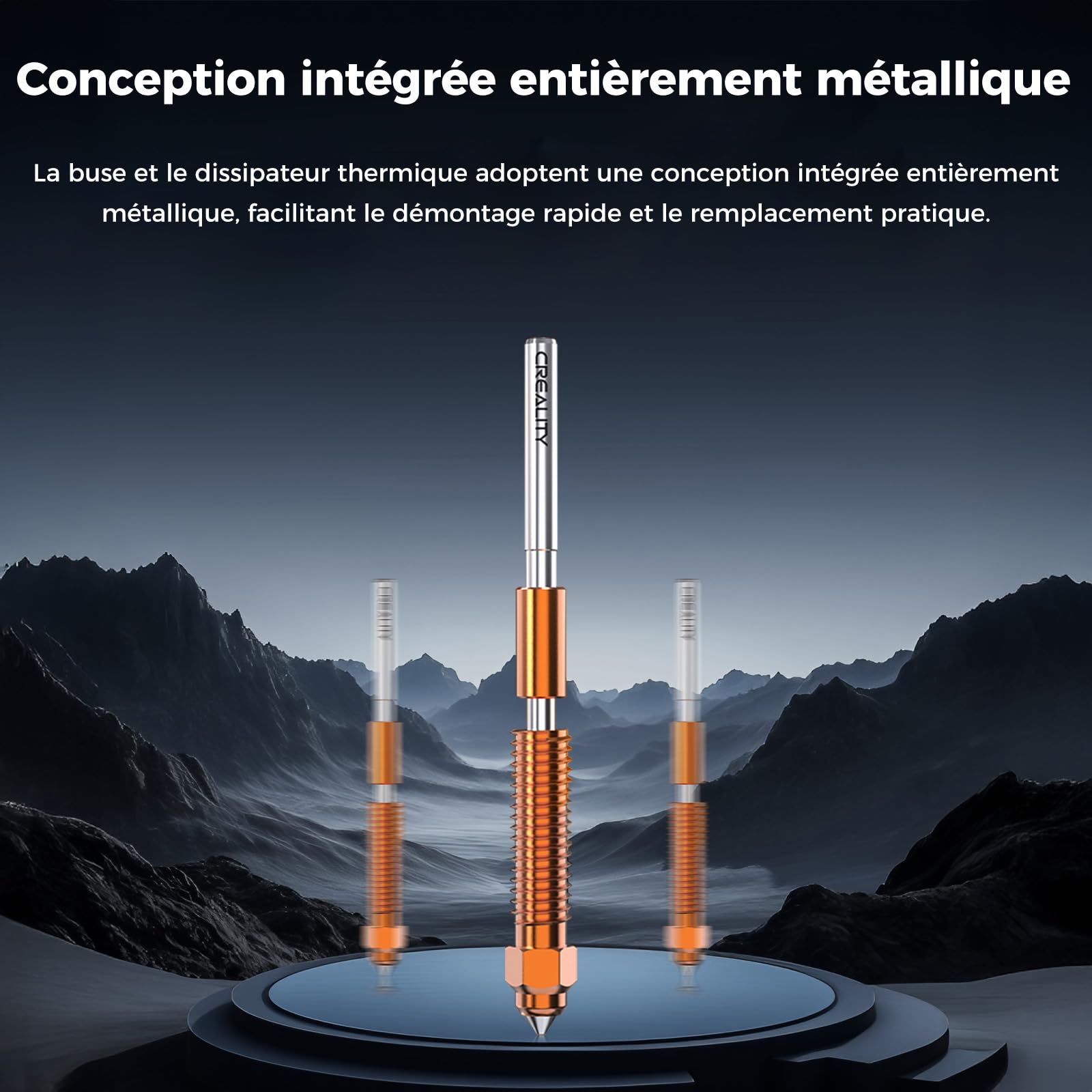 Creality Kit de mise à niveau officiel Hotend K1 Max/K1/K1 SE/K1C avec bloc de chauffage en céramique, raccord avec boucle, kit officiel de buses Unicorn Quick-Swap pour hotend d’imprimante 3D de la