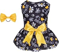 Vista 14 de CuteBone - Vestido de malla para perros, vestido de sol de Halloween para cachorros, atuendo para mascotas, moda de verano para perros pequeños