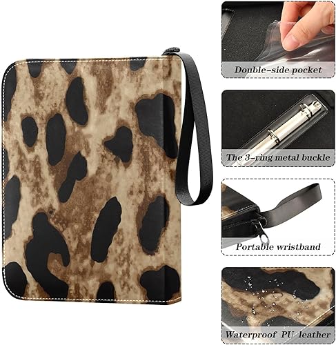 Miniatura 4 de Leopard Skin Texture Collecting Cards Album, Card Album Binder with 400 Slots, Ideal for Various Game Cards