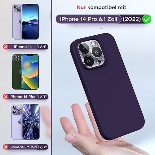 Vista 225 de TOCOL - Funda 5 en 1 para iPhone 11, con 2 protectores de pantalla + 2 protectores de lente de cámara, funda delgada de silicona líquida a prueba