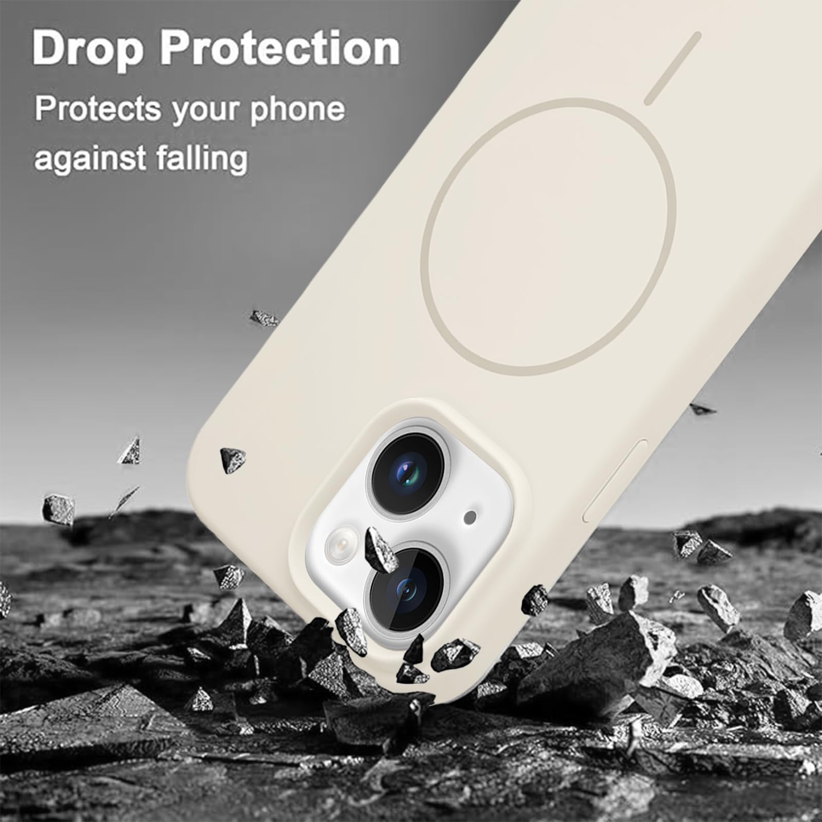 Cover Magnetica per iPhone 13 /iphone 14 6,1 Pollici, con 3 Pezzi Vetro Temperato Pellicola Protettiva e Strumento di Installazione Facile, Compatibile con MagSafe, Custodia Traslucida Opaca - Nero
