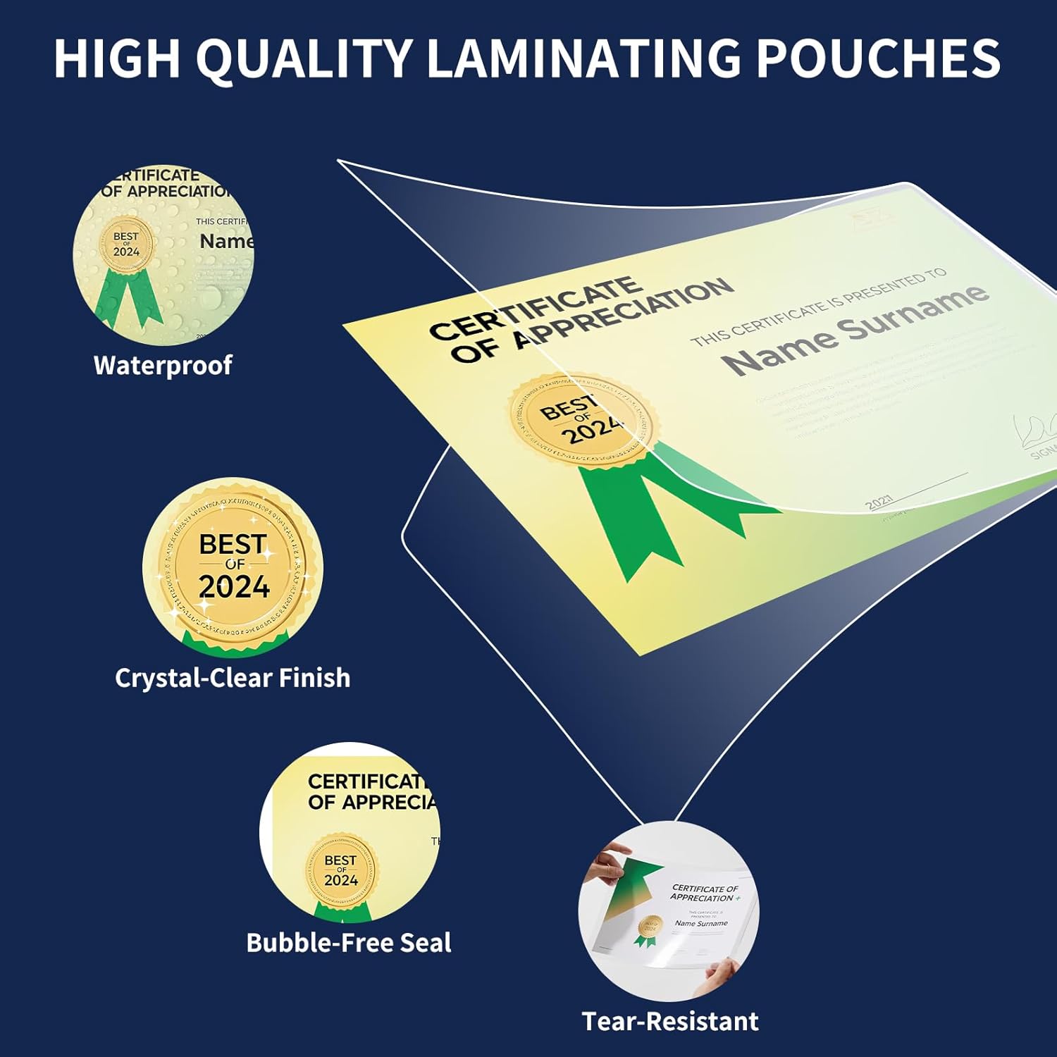 500 Pack Laminating Sheets, 3 Mil, 9 x 11.5 inch Thermal Laminating Pouches, Plastic Paper Laminate Sheets for Thermal Laminators 8.5”x11” Paper