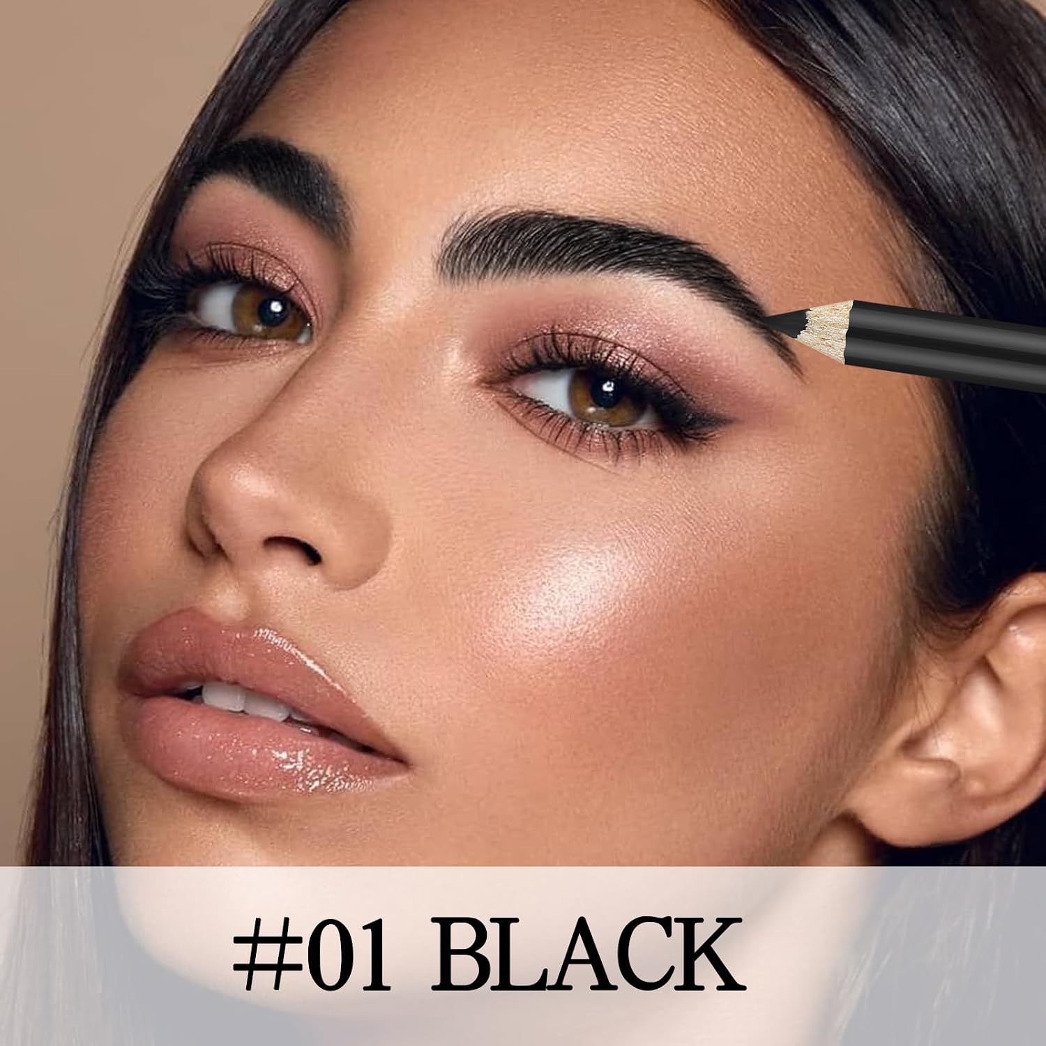 Eyebrow Pencil Set, Durable Eyebrow Pencil with Sharpener, Waterproof Eyebrow Pencil, Easy to Use for Eyebrows and Eyes, 10 Pieces 1 g (10er Pack) 01# Black