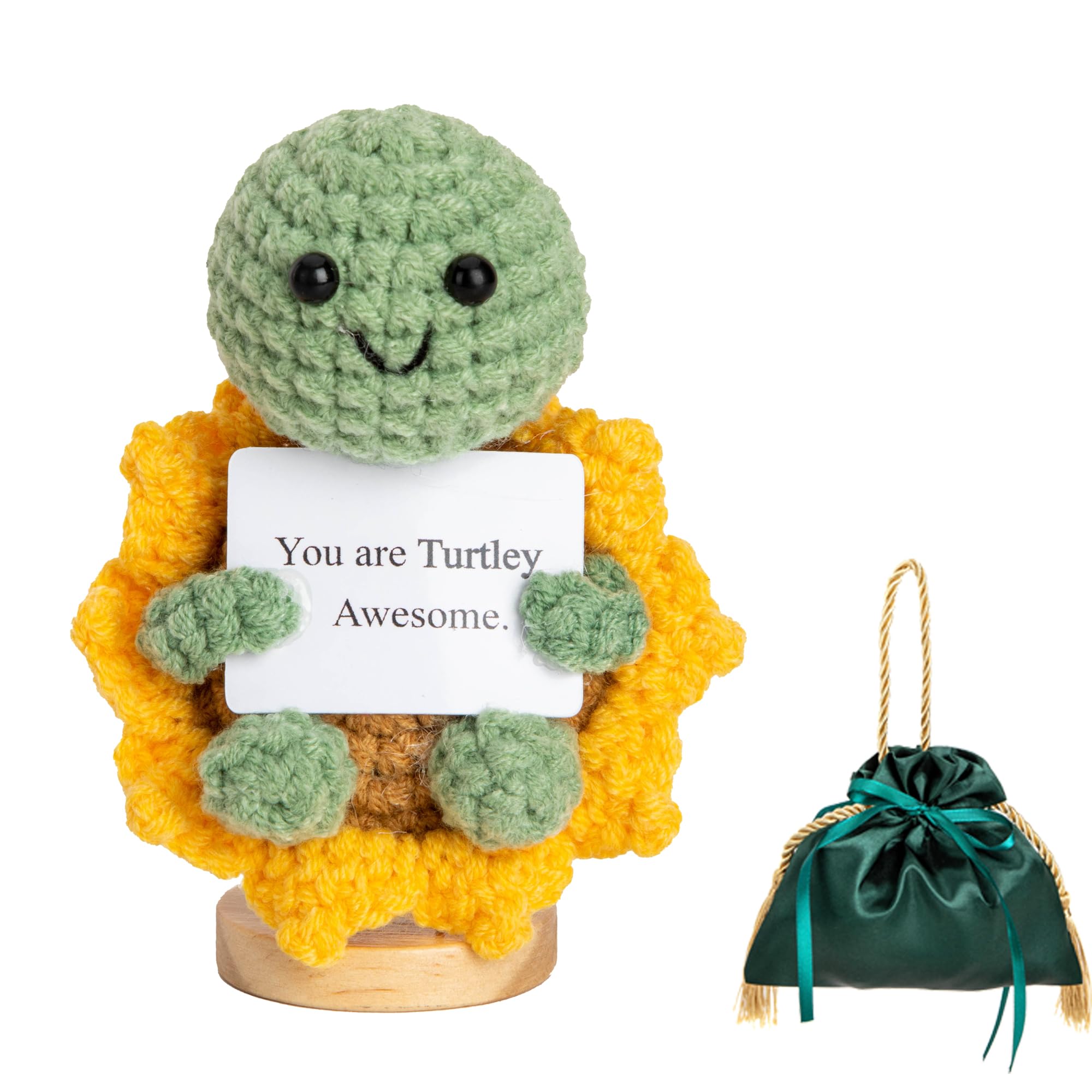 Positive Handmade Mini Turtle Sunflower Crochet: Funny Gift for All Ages (Women, Men, Grandkids) – Great for Valentines Day Gifts, Birthdays, Secret Santa & Mom Gifts