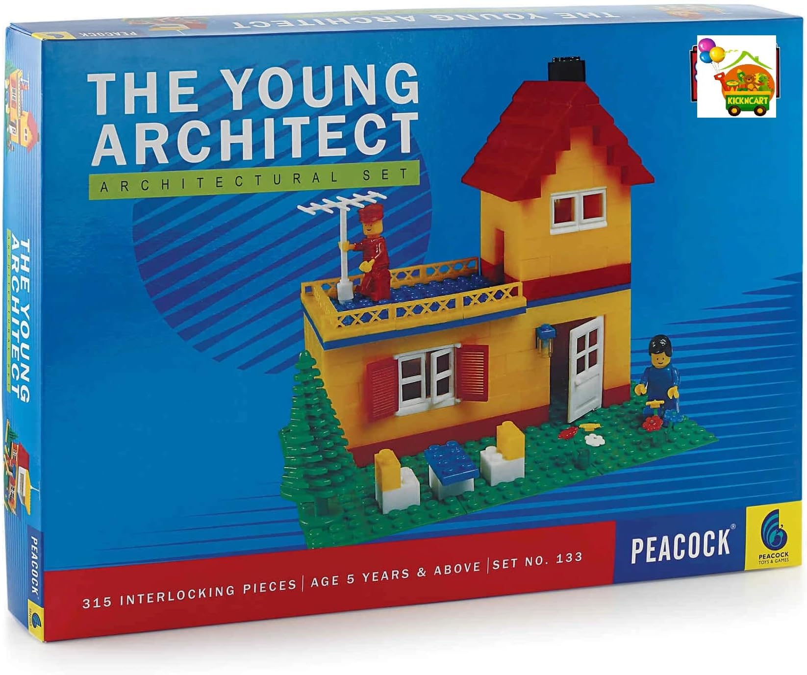 Peacock The Young Architect Architectural Building Block Set, 315 Interlocking Pieces, for Ages 5 Years and Above, Set No. 133