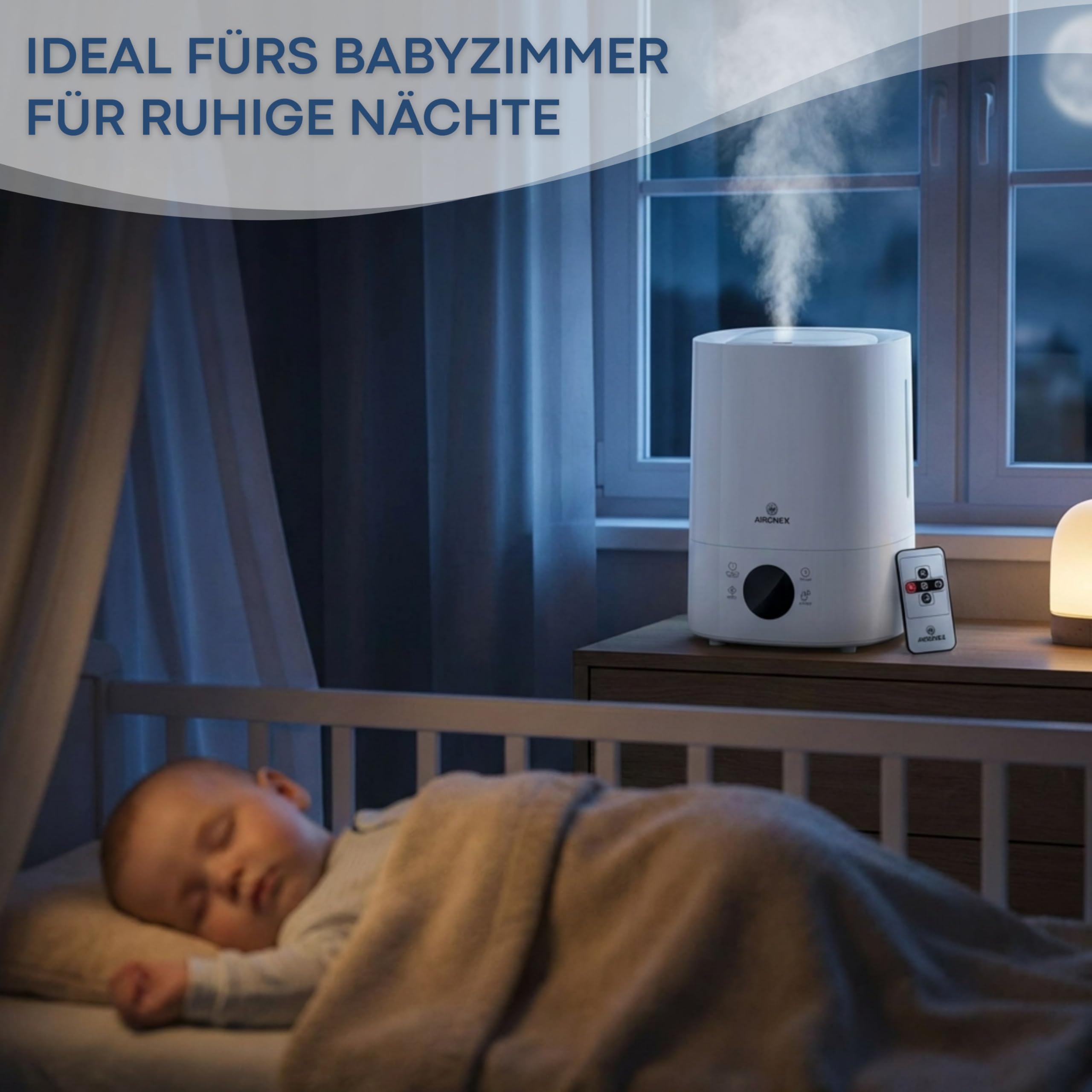 Luftbefeuchter 6 Liter – Top-Fill – Aroma – Luftbefeuchter – Humidifier – Geeignet für Wohnzimmer, Büro, Babyzimmer, Schlafzimmer