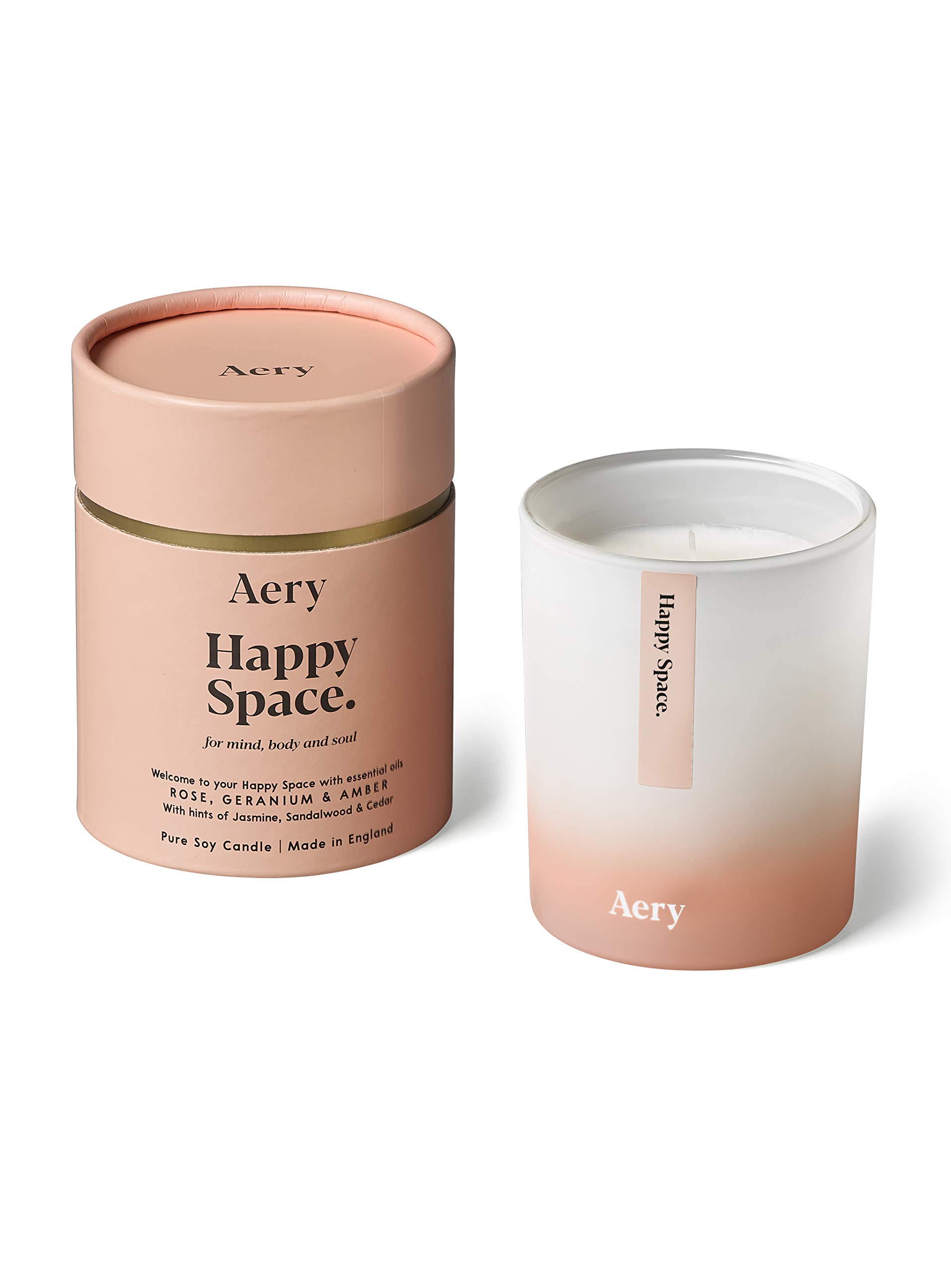 AeryHappy Space Rose Geranium and Amber Scented Candle 200 g