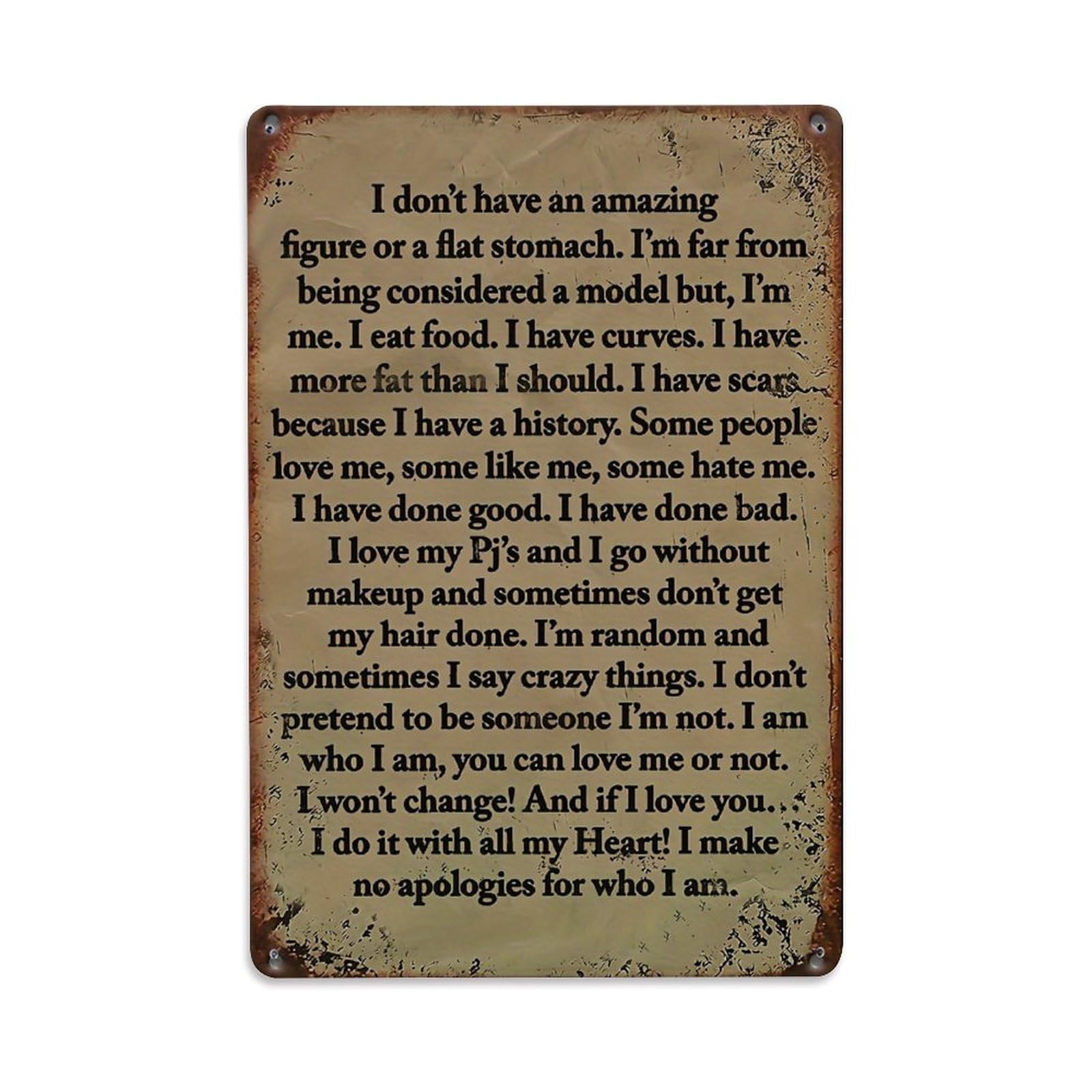 Jdfenggu Vintage I Am Who I Am Retro Metal Tin Sign, Decor Art Poster For Bar, Home, Man Cave, Kitchen, Laundry Room Gift 8X12inch