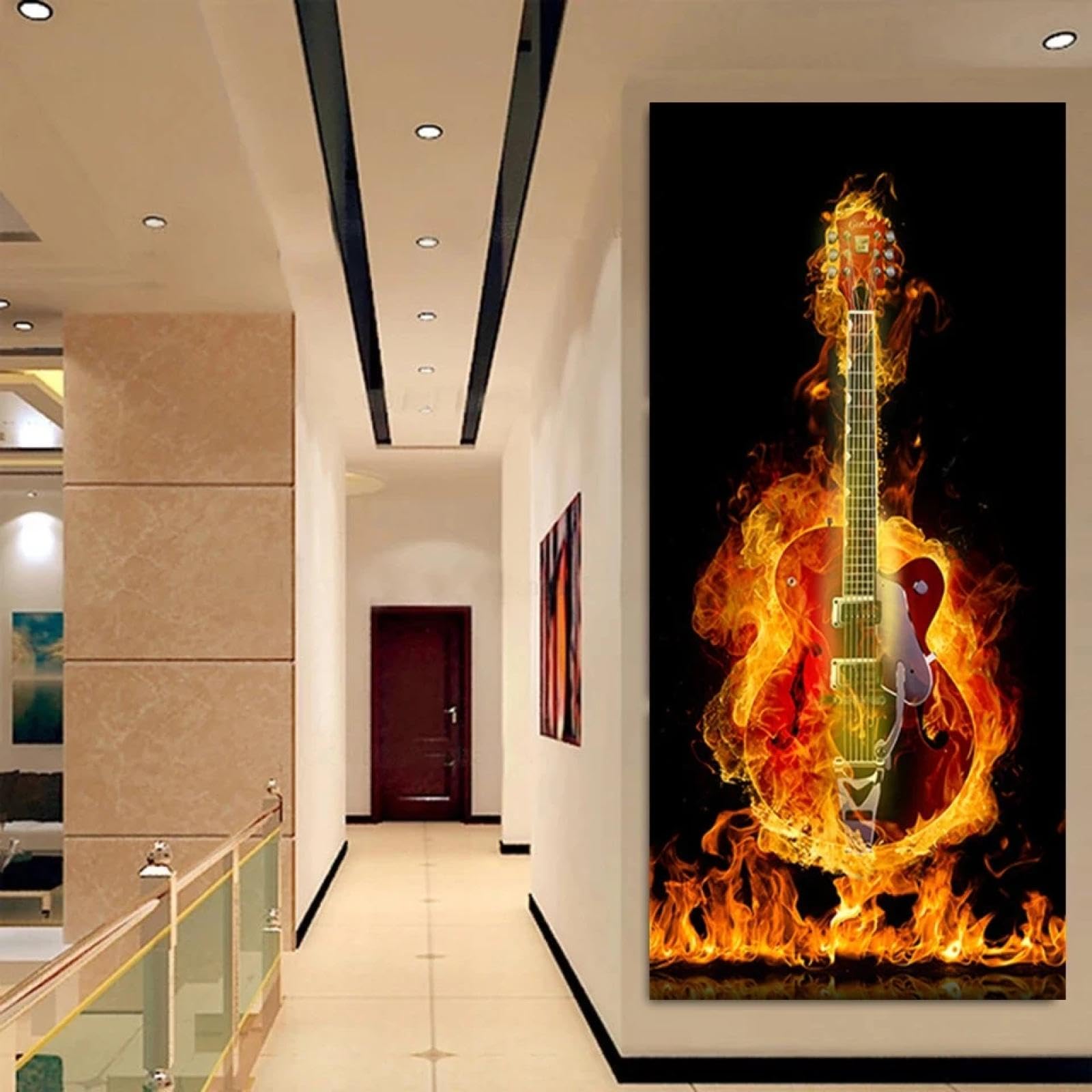 dsdsgog Stampe su tela Strumenti musicali per pittura su tela Chitarra elettrica Poster Stampe artistiche da parete per la decorazione del soggiorno Immagini 40x80 cm * 2 Senza cornice