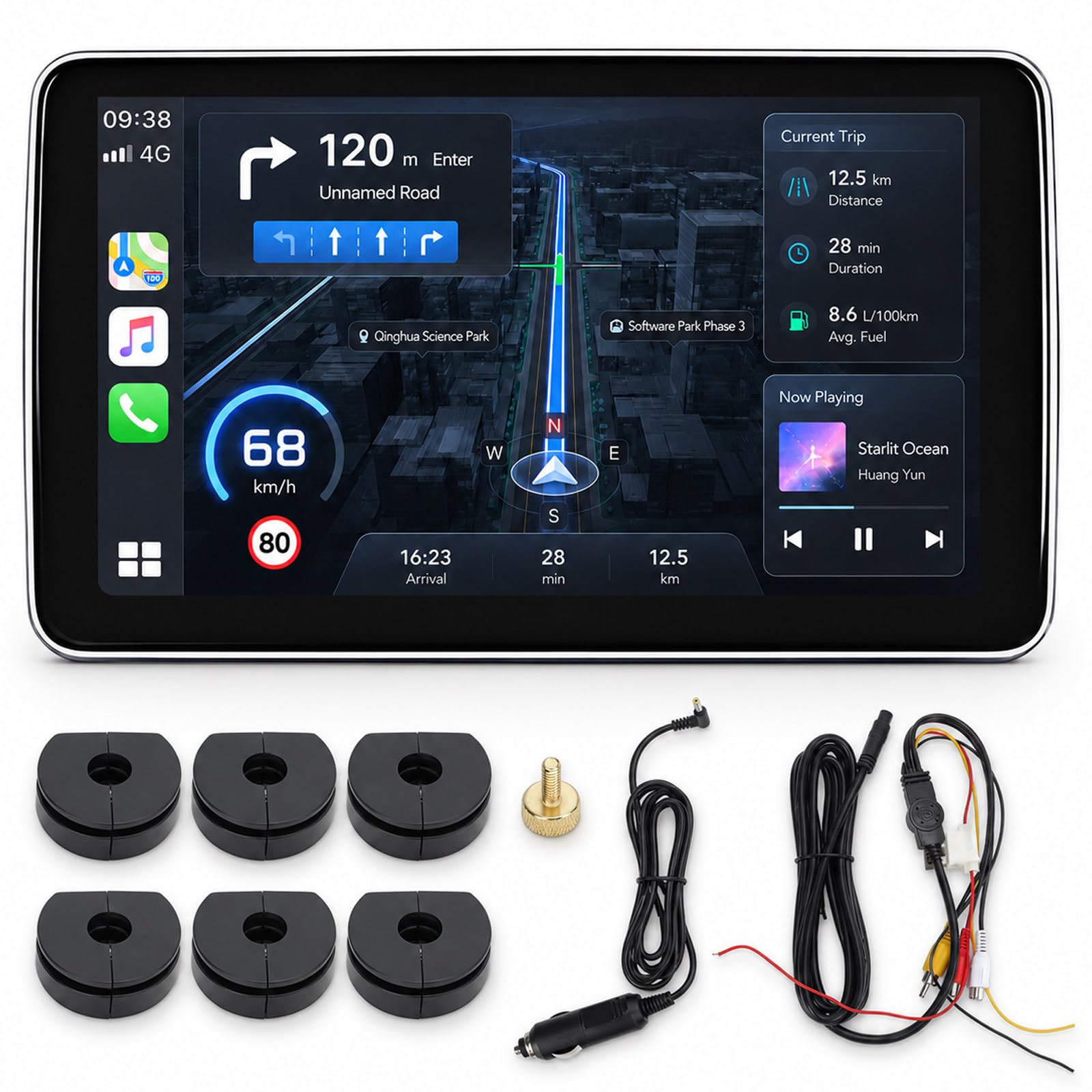 vnmudzeo Car Headrest MP5 Player,10.1" IPS Display,1024x600px Touch Screen Headrest Monitors,for Holiday Travel Road Trip Summer Vacation B