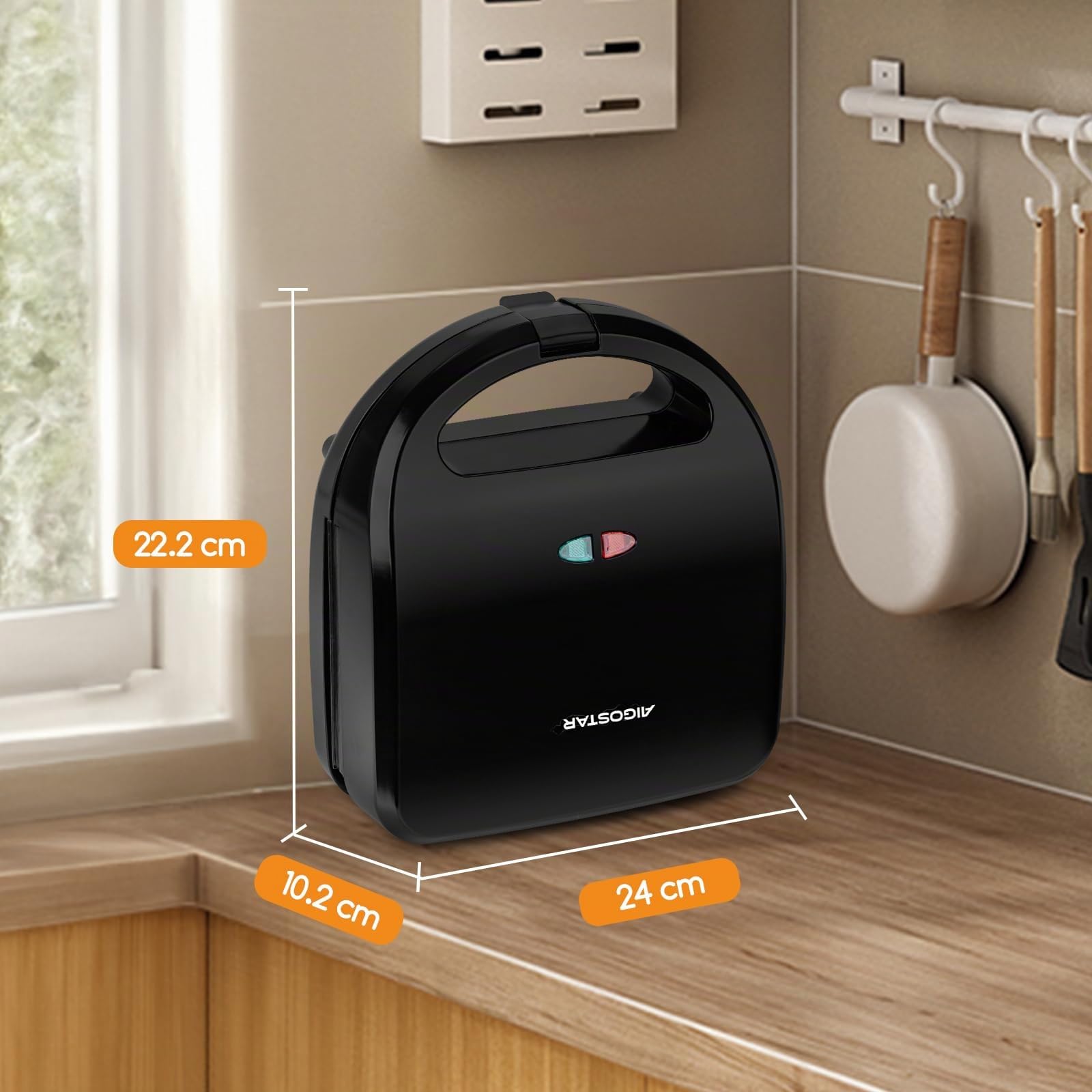 Aigostar Rubik - 750W Sandwich Maker/Grill/Waffle 3 in 1. Dimensioni Compatte con Sistema Automatico Termostatico, Piastre Antiaderenti e Rimovibili, lavabile in lavastoviglie, Design esclusivo