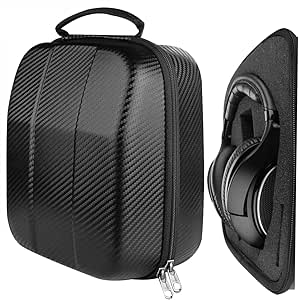 Geekria Shield Case for Large-Sized Over-Ear Headphones, Replacement Protective Hard Shell Travel Carrying Bag with Cable Storage, Compatible with Sennheiser HD 599, HD 660S 2, AKG K167 (Black)