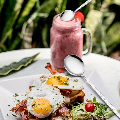 Miniatura 5 de Juego de cubiertos de acero inoxidable de 20 piezas con cuchillos de carne para 4, cubiertos pulidos con espejo, juego de cubiertos para cocina del