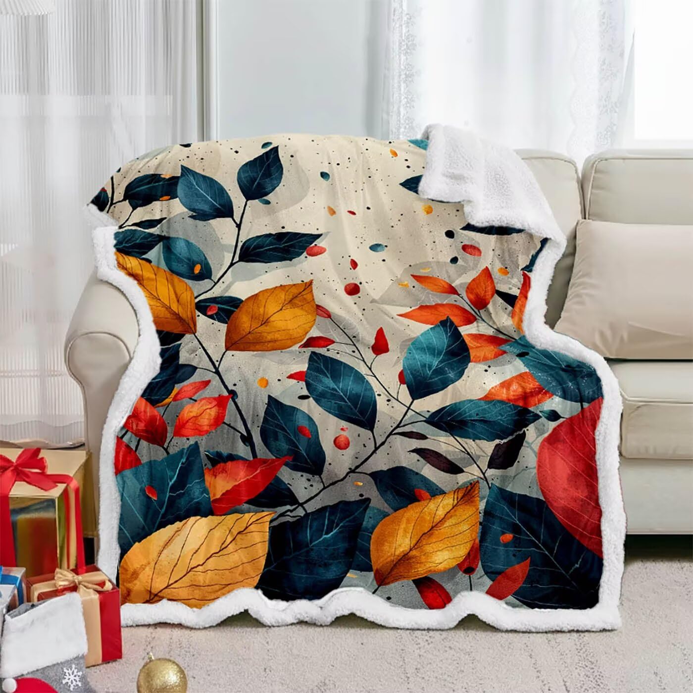 Koc polarowy Sherpa, miękki koc obciążeniowy, zimowa, jesienna pościel, duży, 152 x 203 cm, ciepły, oddychający, na krzesło, sofę, kanapę, łóżko, do pokoju podróżnego, dekoracja, prezenty dla kobiet