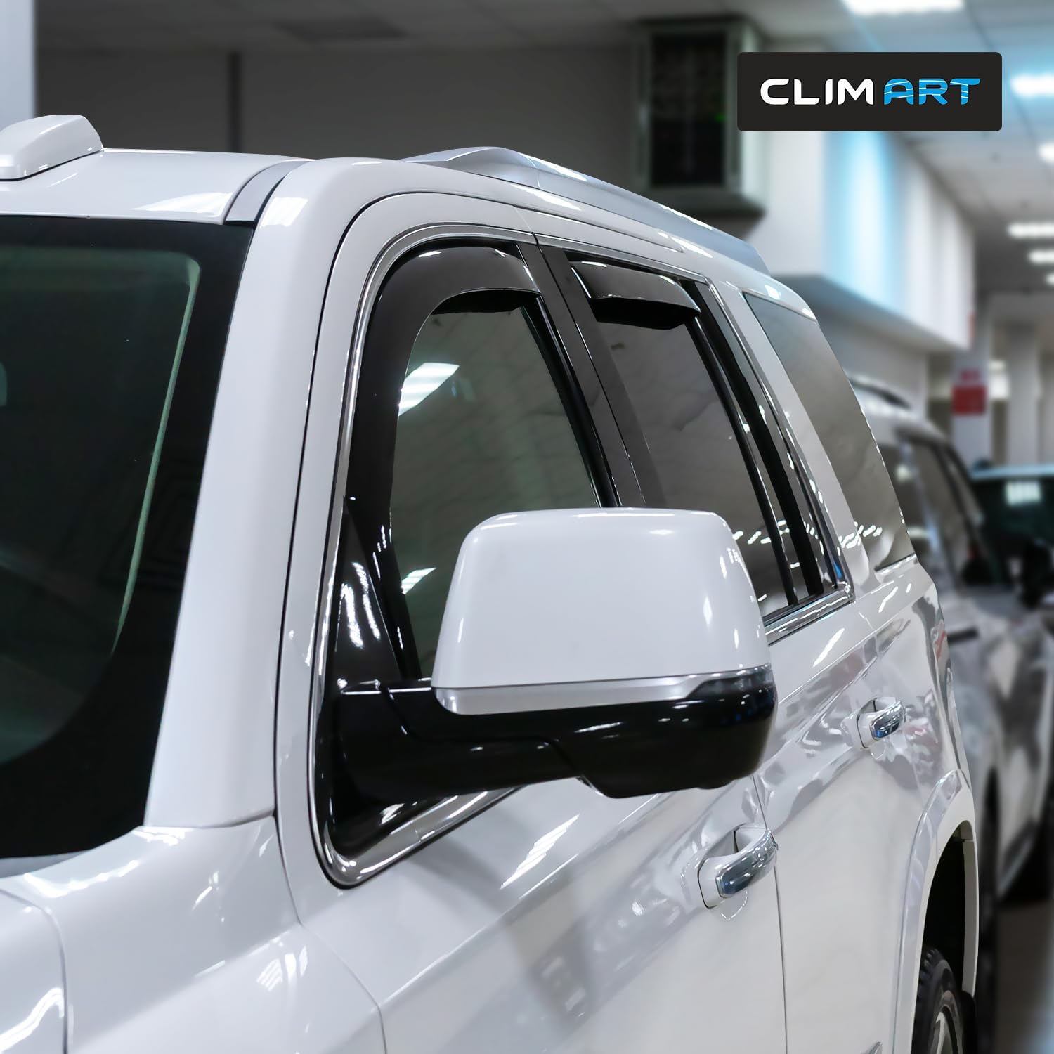 CLIM ART in-Channel Incredibly Durable Rain Guards for Chevy Tahoe 2015-2020/GMC Yukon 2015-2020, Original Window Deflectors, Vent Window Visors, Vent Deflector, 4 pcs. - 615149