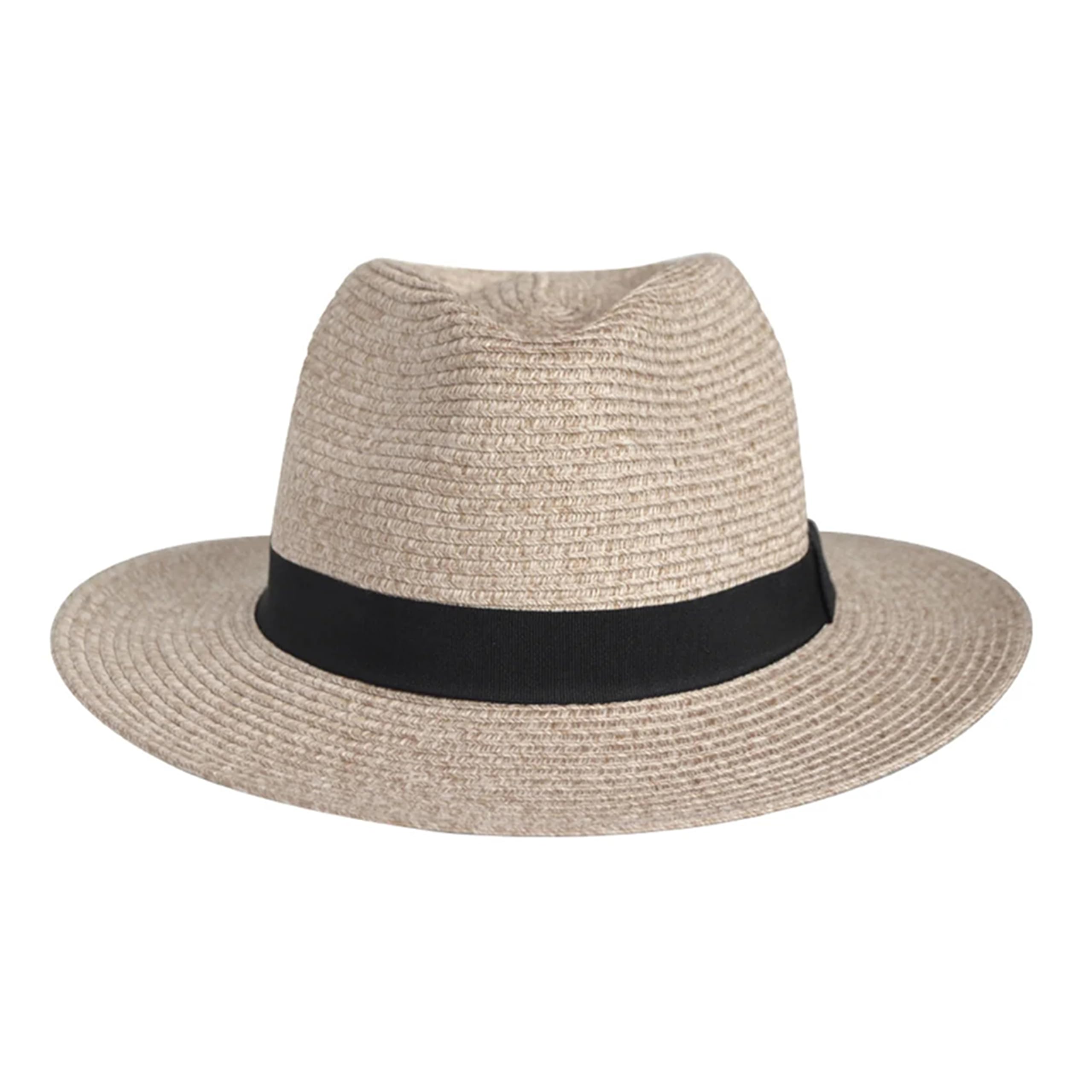 Pana-Mate Fedora - Reisefreundlicher Sonnenhut für Damen und Herren in Natur - Faltbarer Strohhut im Panama Hut Stil - UV-Schutz 50+