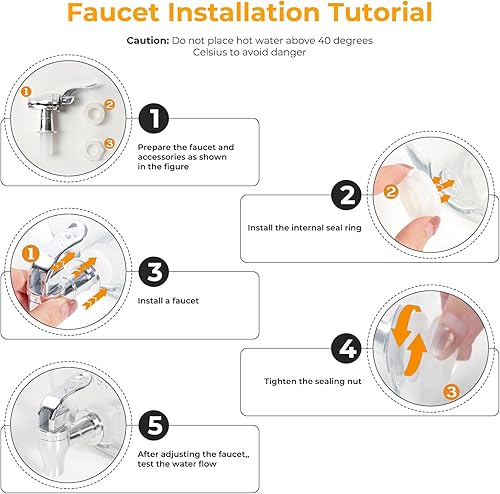 Miniatura 5 de Dispensador de bebidas de 1 galón con soporte, 2 dispensadores de bebidas de vidrio transparente con espita y cubierta de hierro, núcleo de hielo y