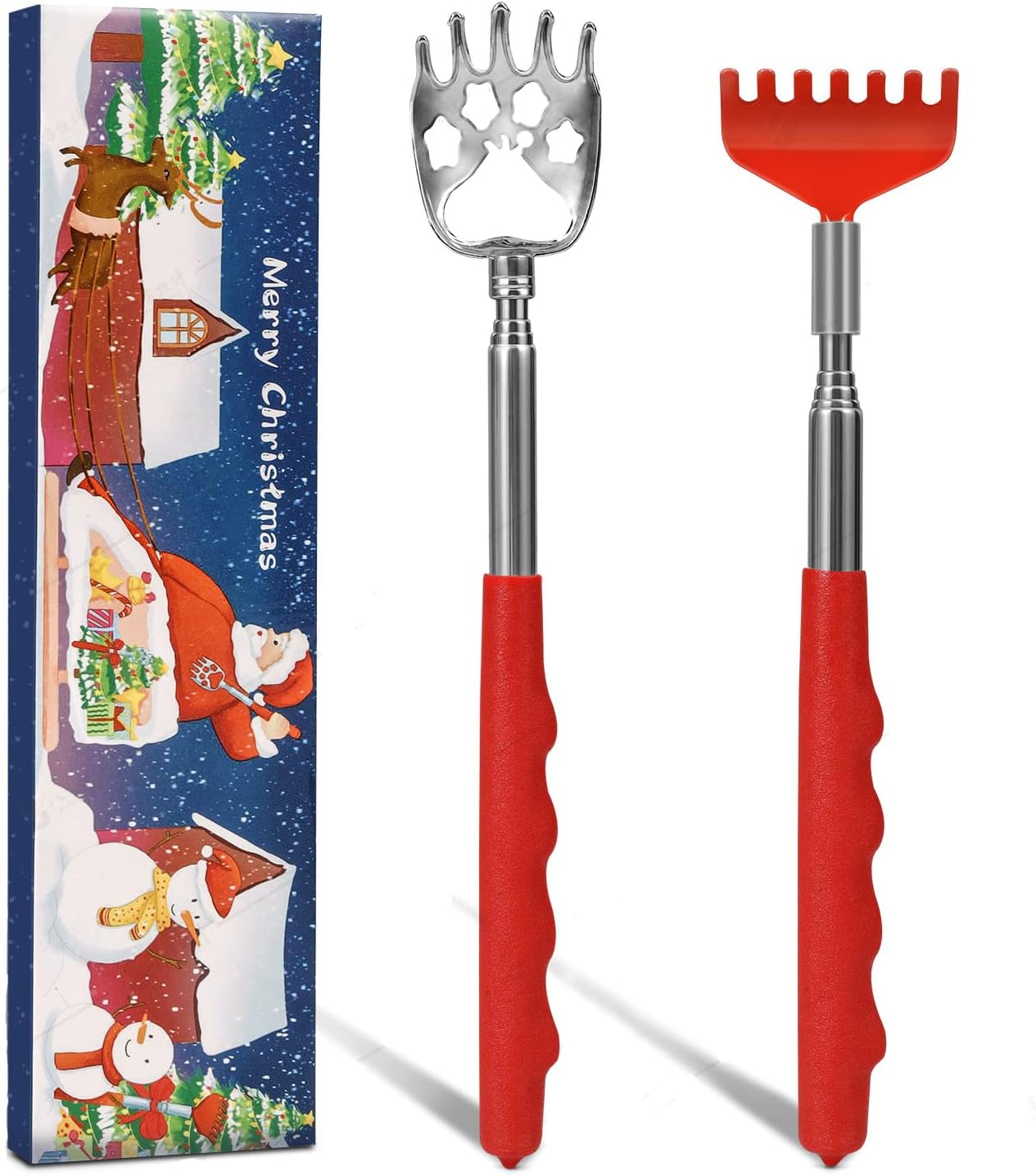 (2Pack) Extendable Back Scratcher, Santa's Claws Telescopic Back