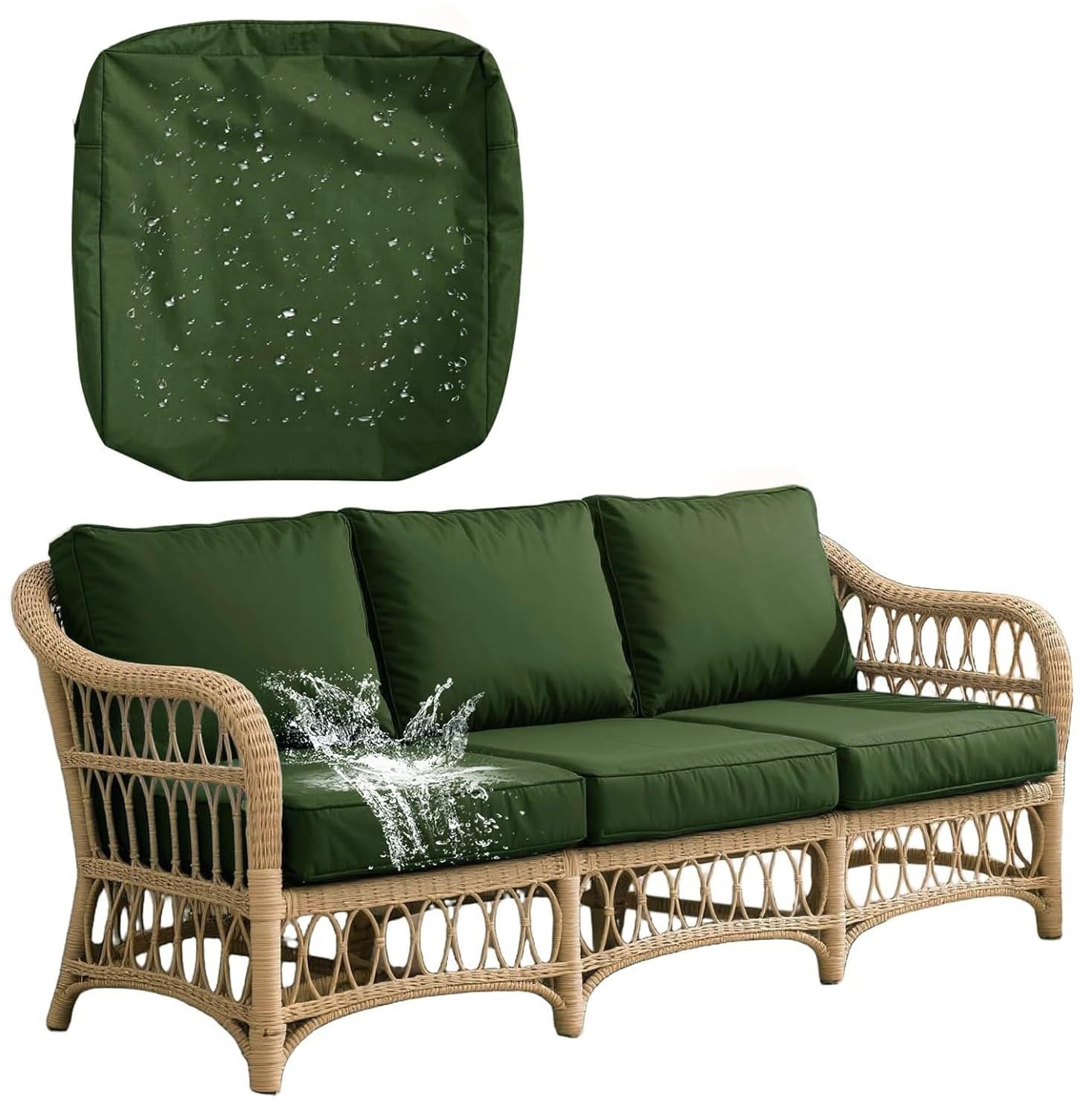 Stuhlkissen Bezug Abnehmbar Outdoor Überzug Gartenpolster Individuelle Kissenbezüge Sitzkissenbezug Für Indoor Mit Reißverschluss Rutschfester 20cm Hoch 91% Wasserdicht(130x60 cm)