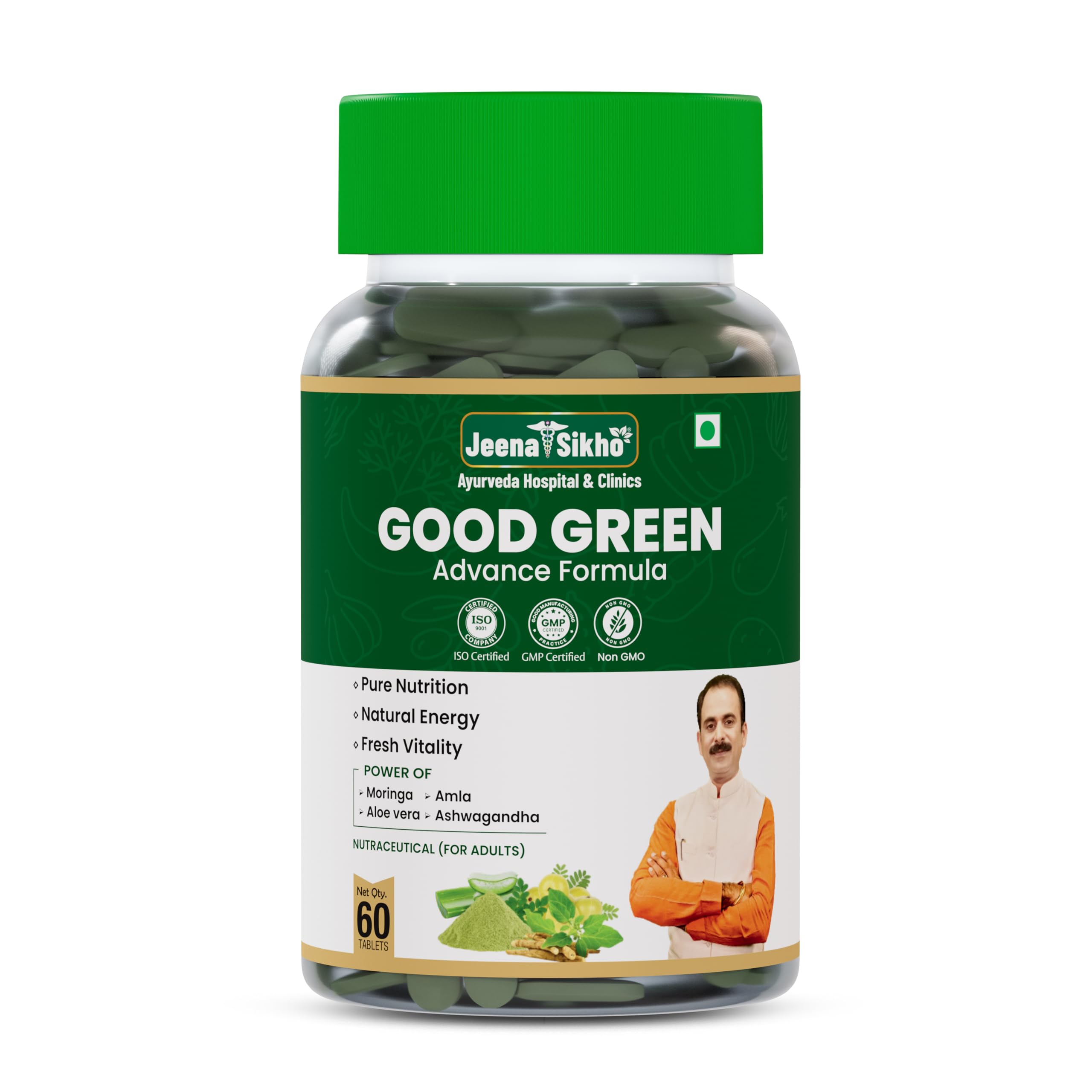 Jeena Sikho Good Green Advance Formula Tablets | Natural Daily Nutrition for Energy, Vitality & Immunity | With Moringa, Amla, Aloe Vera & Ashwagandha | Natural Nutraceutical, 60 Tablets-image-10