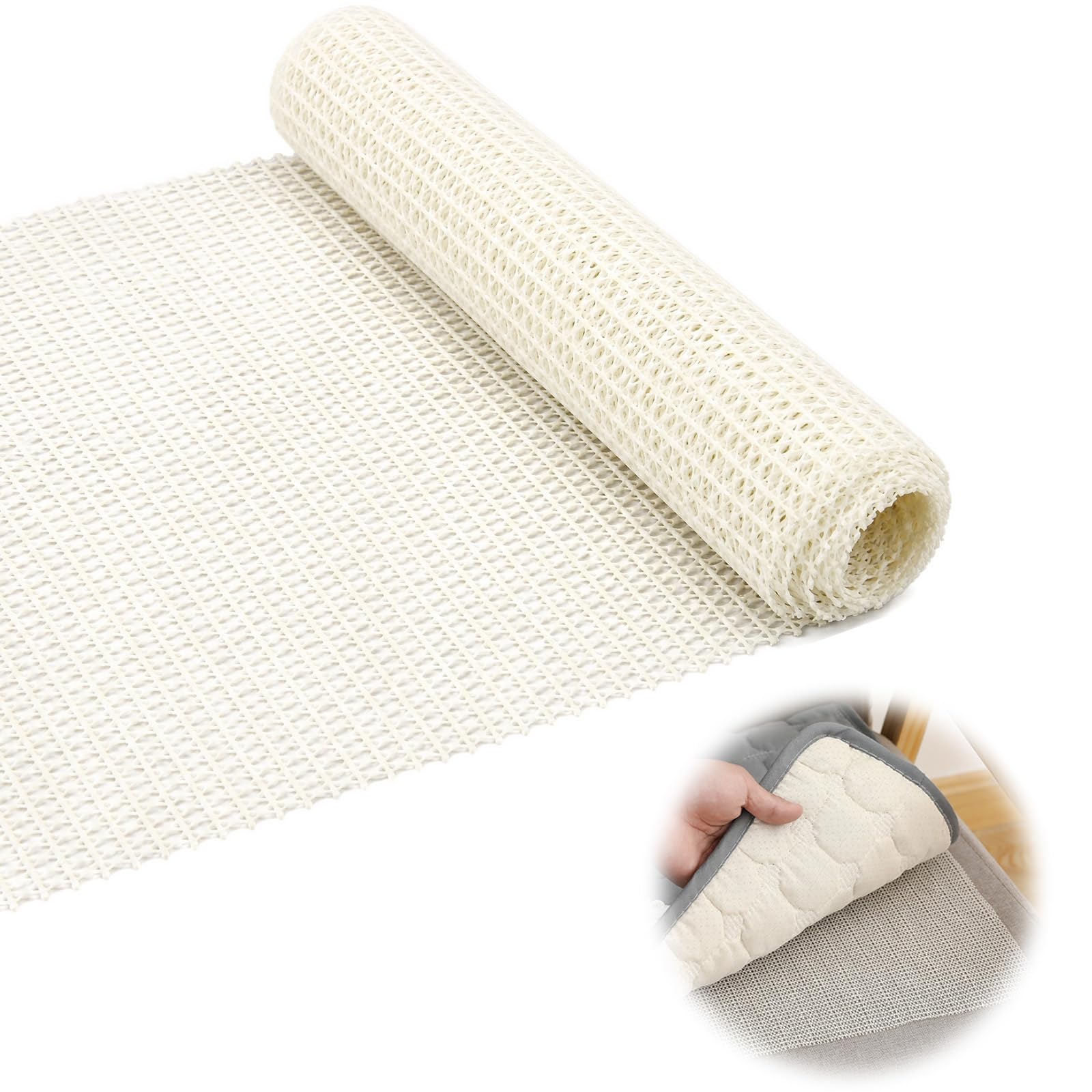 200×220cm Rug Gripper, 8mm Heavy Duty Anti Slip Rug Underlay for Carpet & Hard Floors, Non Slip Mat for Laminate Wooden Floor Living Room Bedroom Kitchen