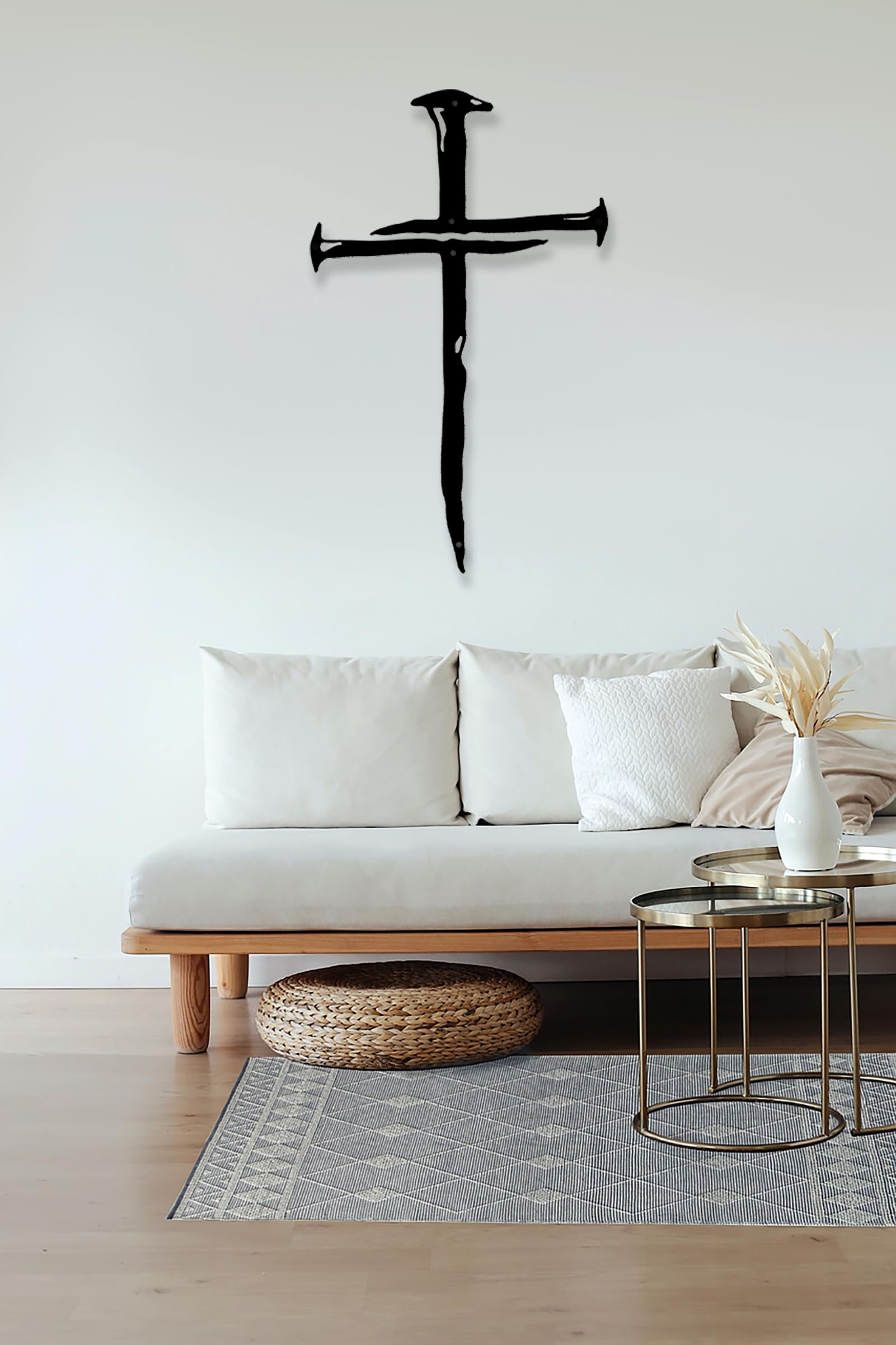 RESACO Wall Cross Jesus Crosses Wall Decor Religious Metal Wall Art Minimalist Decorations for Church Home Office Baptism Decor Gift for a Christian?14x23in?