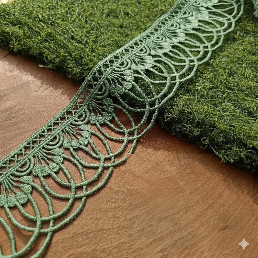Dark Mint Green Lace Trim - 3 Meters -1