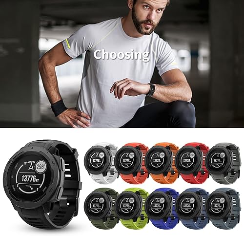 Miniatura 81 de Correa de repuesto para reloj Garmin Instinct, correa de silicona suave compatible con Garmin Instinct 2/Solar/Tactical Pizarra