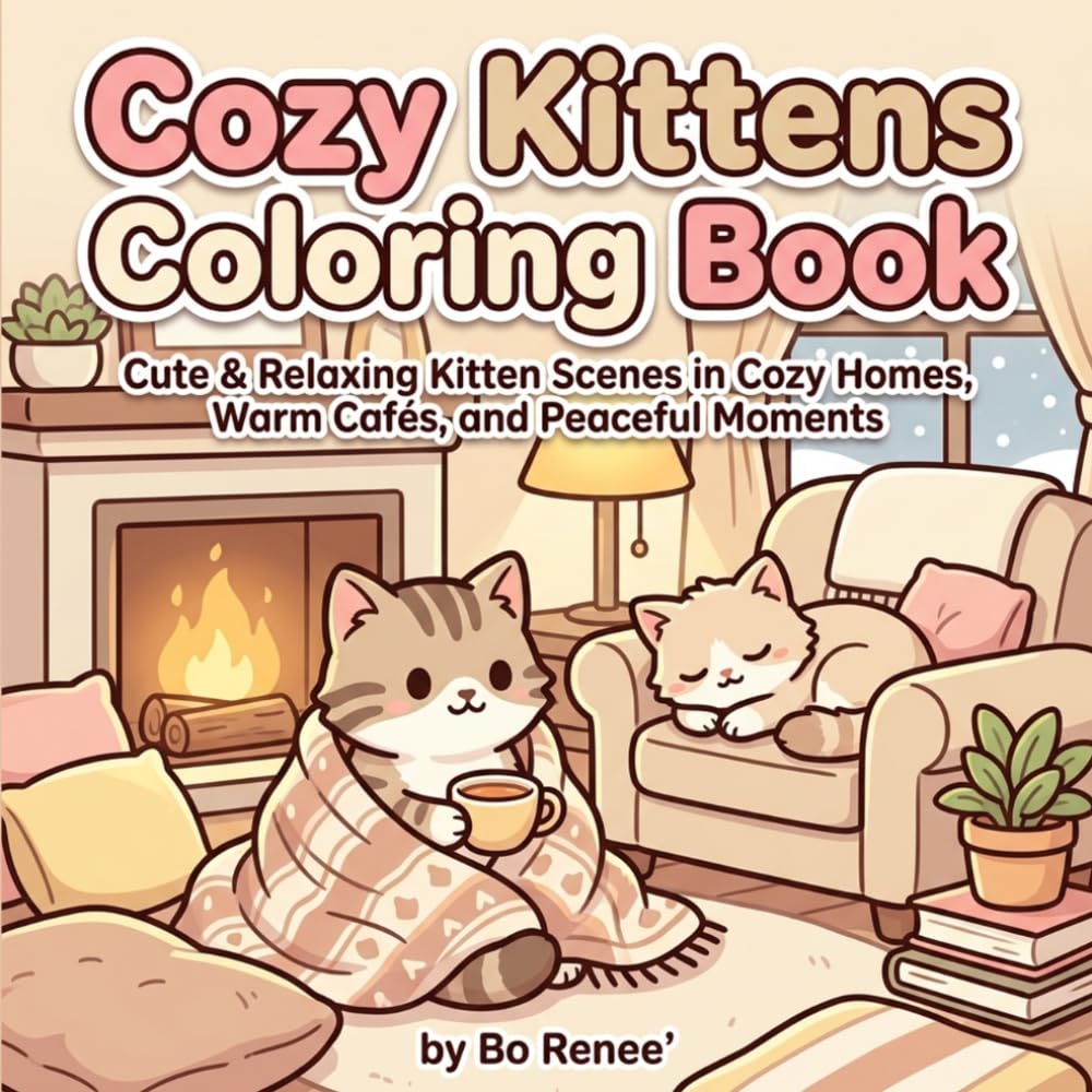 Cozy Kittens Coloring Book: Cute and Relaxing Cat Scenes for Stress Relief, Cozy Moments, and Mindful Coloring (Cute and Cozy Coloring Book Series)