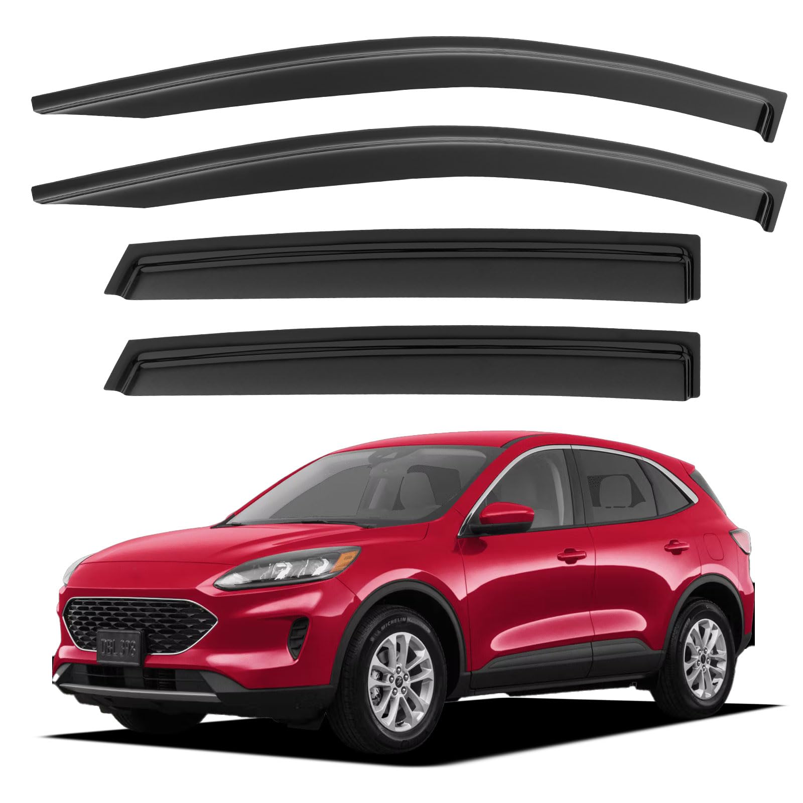 Window Visors Rain Guards for 2020-2026 Ford Escape | Out-Channel Window Vent Wind Deflectors Visors Shades Protectors for 20 21 22 23 24 25 26 Ford Escape(Not for Active)