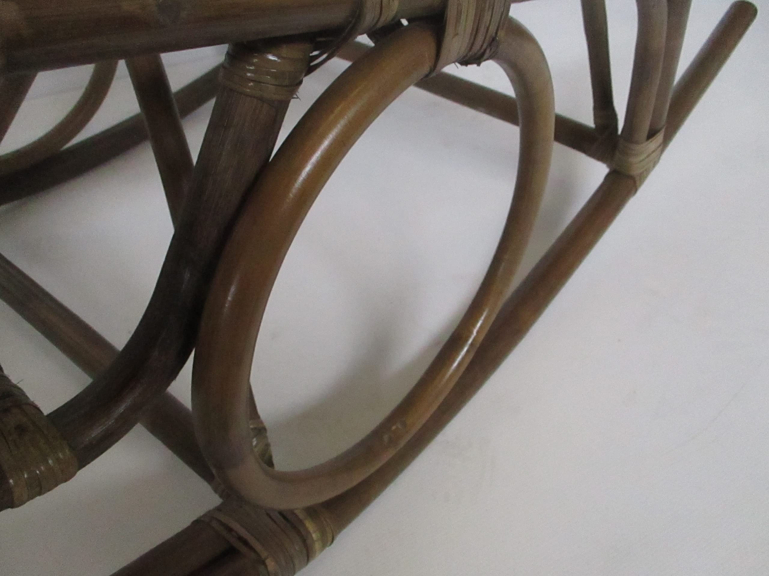 Sedia Poltrona a Dondolo in Rattan Vimini Noce 62x128x100 cm