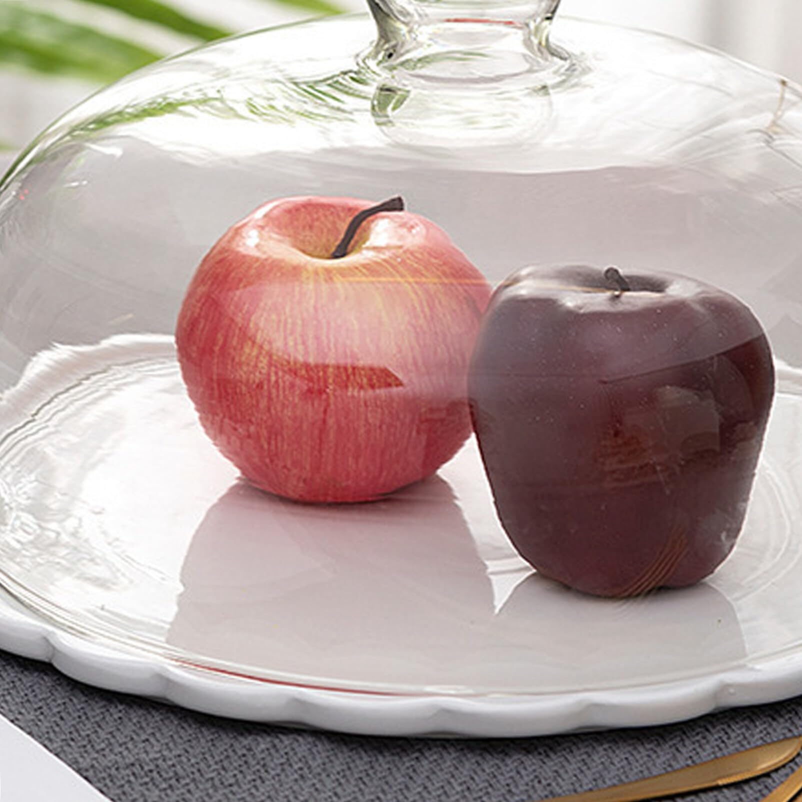 Yardwe Cubierta De Cúpula Para Tartas Cubierta De Cristal Para Exhibición De Tartas Con Asa Cubierta Transparente Para Platos De Comida Y Aperitivos Para Postres De Tartas (9 Pulgadas)
