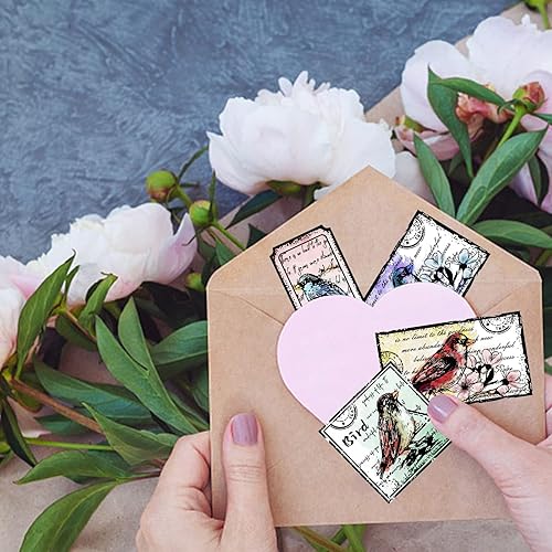 Miniatura 67 de GLOBLELAND Sellos transparentes de fondo de números vintage, sellos transparentes con estampado de palabras de flores, sellos transparentes