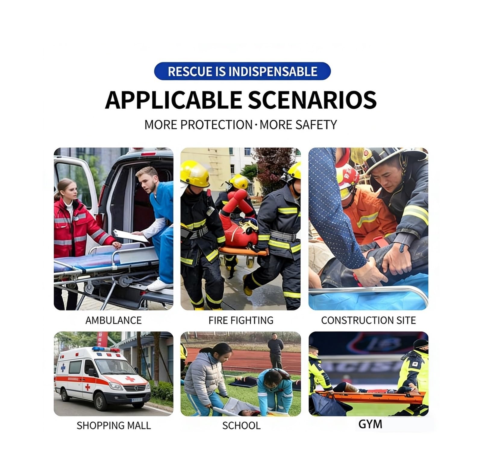 Barella Pieghevole Da Pronto Soccorso | Lettino Portatile Per Emergenze In Casa, Ambulatorio Sportivo E Ambulanza, Carico Max 159kg