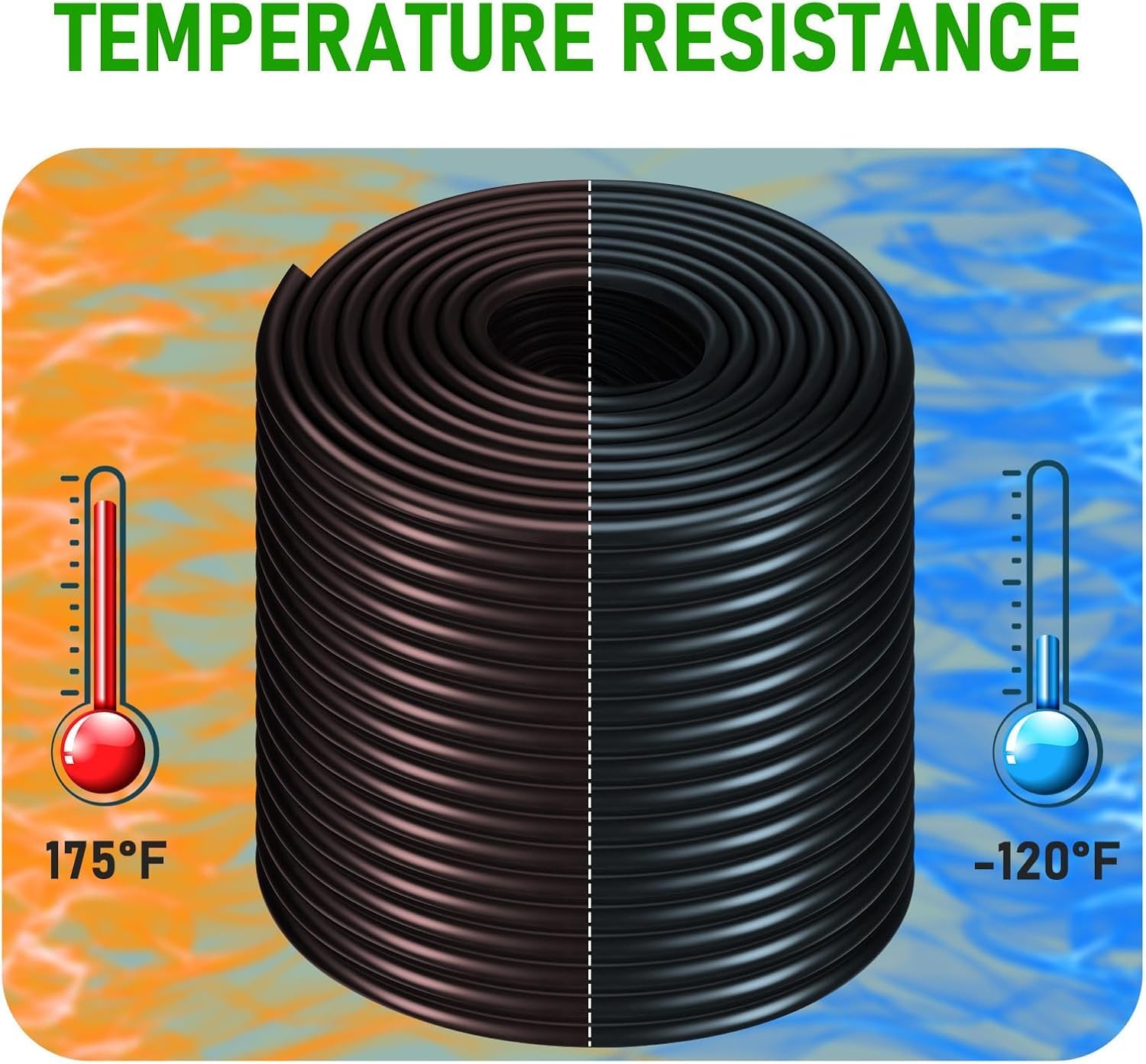 3/8 Inch Self Sinking Aeration Hose,20Ibs,100 Feet Weighted Tubing, Tear Resistance Weighted Air Line Tubing Used In Aquaculture, Lake Aeration, Water Recirculation (100 Feet) (100 Feet)