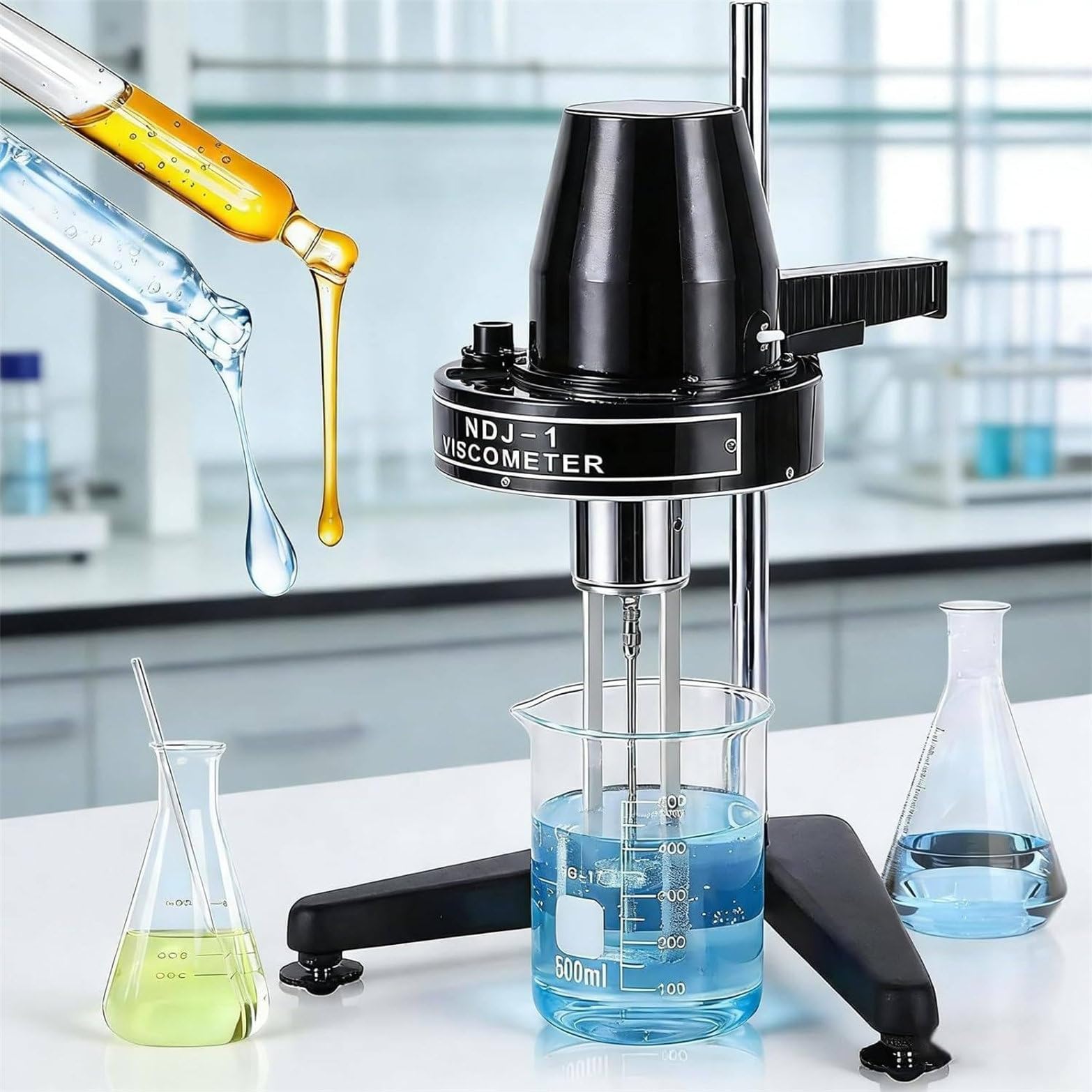 Viscosímetro Rotacional De Laboratorio Ndj-1, 10-100 000 Mpa·s, Precisión De ±5%, para Tintas, Pinturas, Recubrimientos, Adhesivos, Grasas Y Cosméticos