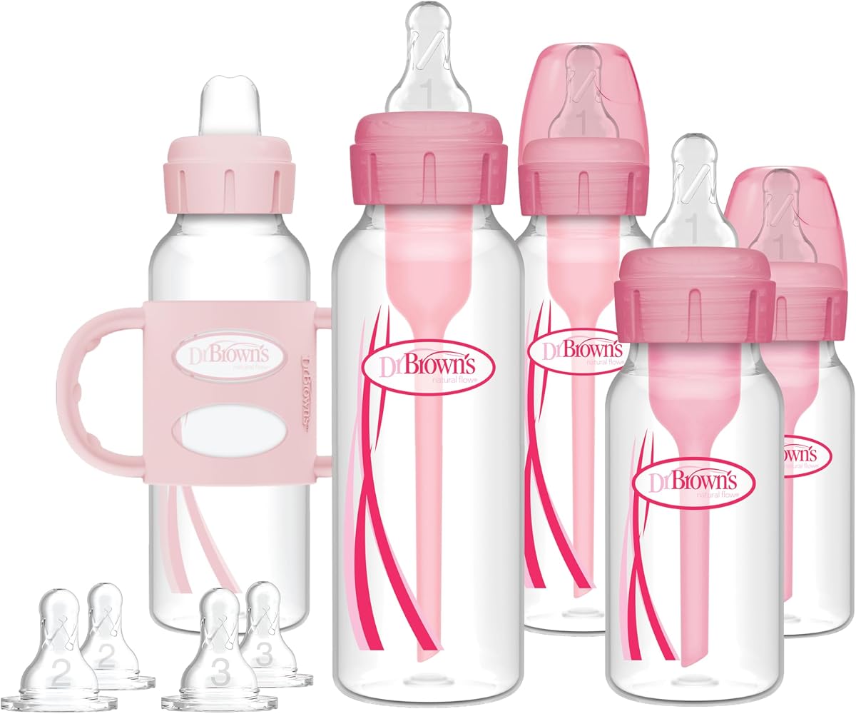 Dr. Brown's Baby First Year Transition Options Baby Bottles Gift Set, Pink