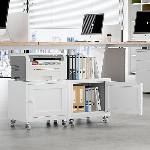 Miniatura 2 de Soporte de impresora pequeño con almacenamiento, mesa de impresora para oficina en casa para espacios pequeños, soporte de impresora 3D debajo del