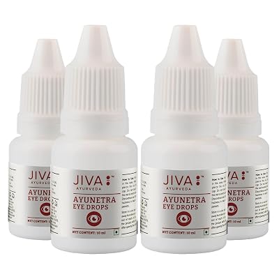 Jiva Ayunetra Eye Drops - 10ml (Pack of 4) | 100% Pure & Natural | Cleanses, Cools & Lubricates dry Eye's