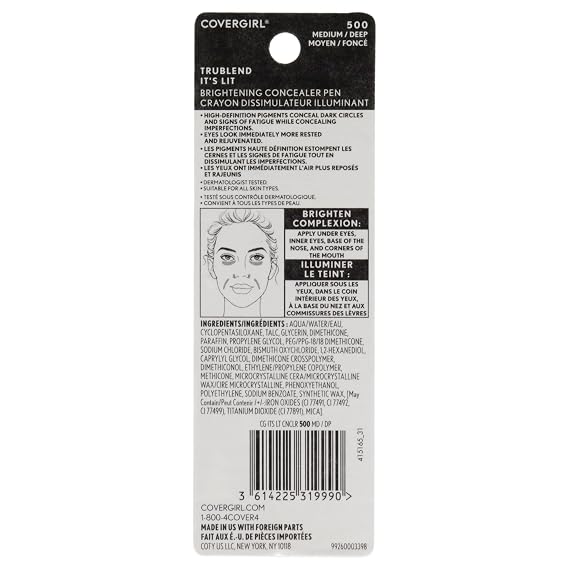 COVERGIRL Trublend It's Lit Concealer, Medium/Deep D1-D5, 0.10 Ounce