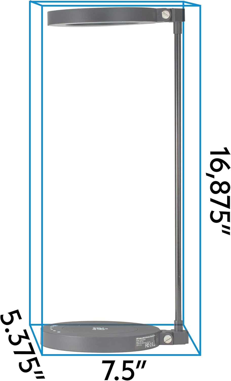 TOP оƒƒERS NTW LED Desk Lamp with Wireless Charger, USB Charging Port, Dimmable Office Lamp, Touch Control, 5V/1A, 5 Brightness Levels, Smart Cube for non wireless charging device (Round/Black)