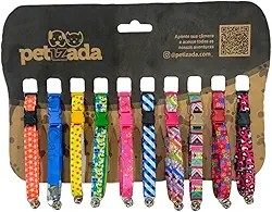 Coleira para Gato Elástica com Guizo – Kit com 10 Unidades | Ajustável, Segura e Confortável | Cores Sortidas – Petizada