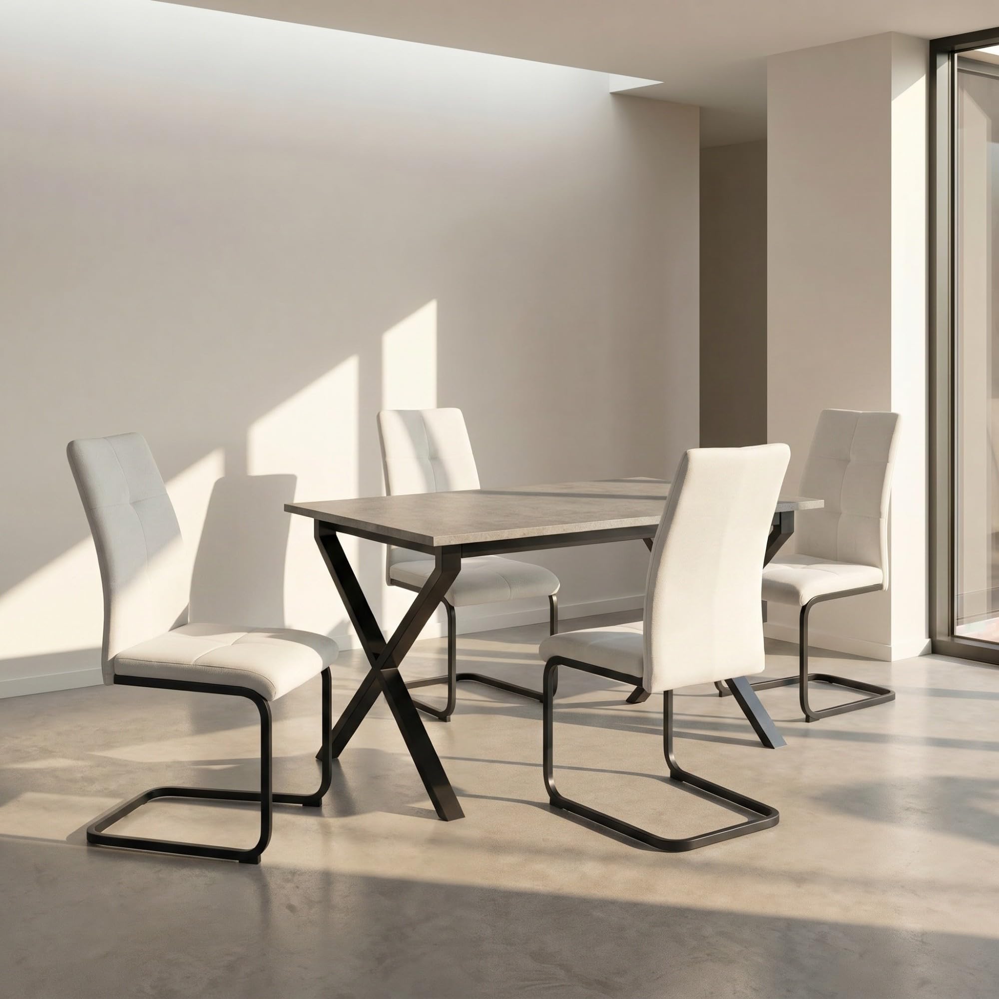 Dorel Home Ipswich Dining Table Concrete, 76 x 90 x 160cm (H x W x D)