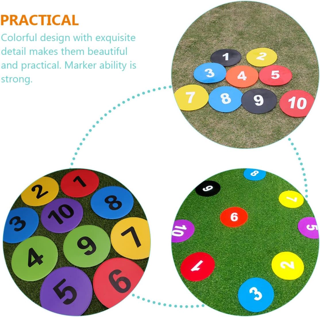 POPETPOP 10pcs Football Training Discs for Soccer Lightweight TPE Ground Markers Random Colors for Agility Drills and Skill Development