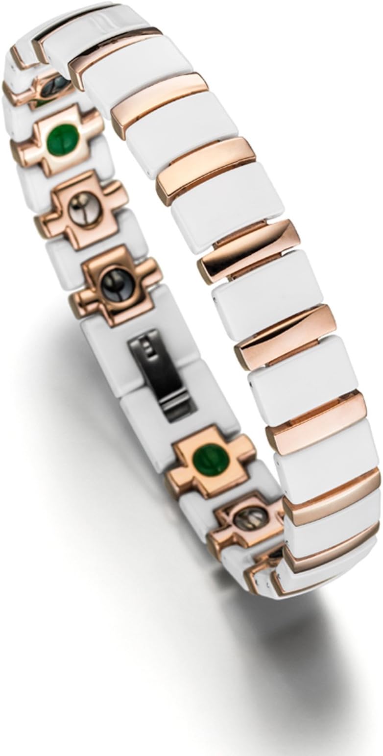 Lunavit Titan Jade Magnetic Bracelet, Unisex, Rose/White